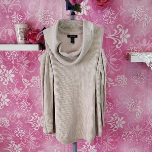 Charlotte Russe Beige Cowl Neck Sweater